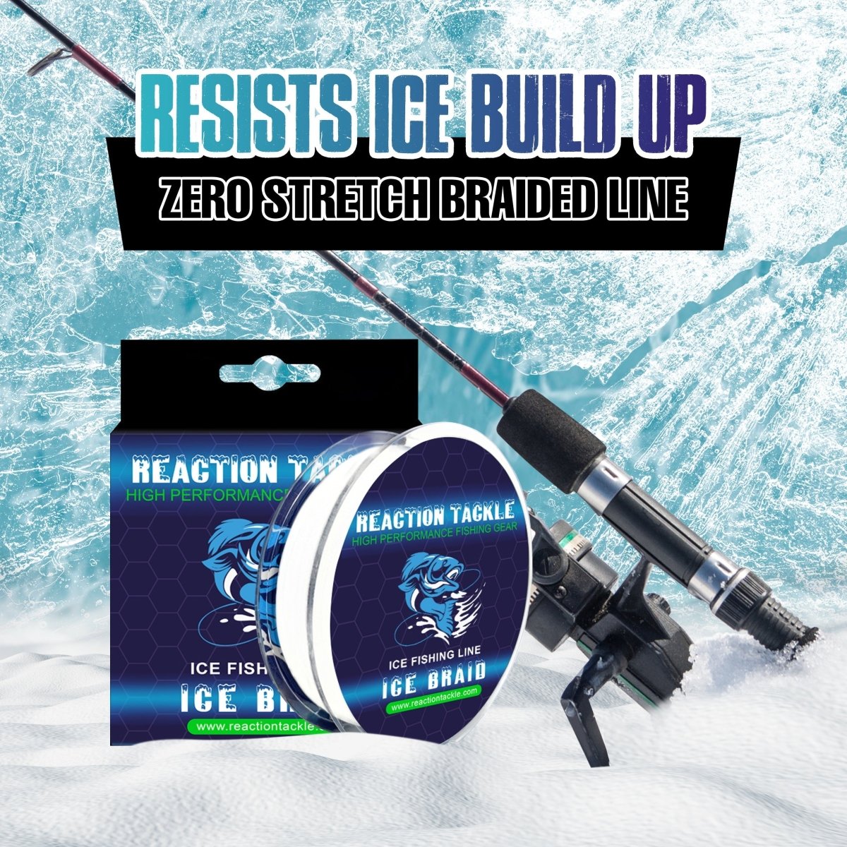 Reaction Tackle Ice Fishing Braided line - 8 Strand - The Snag Bin