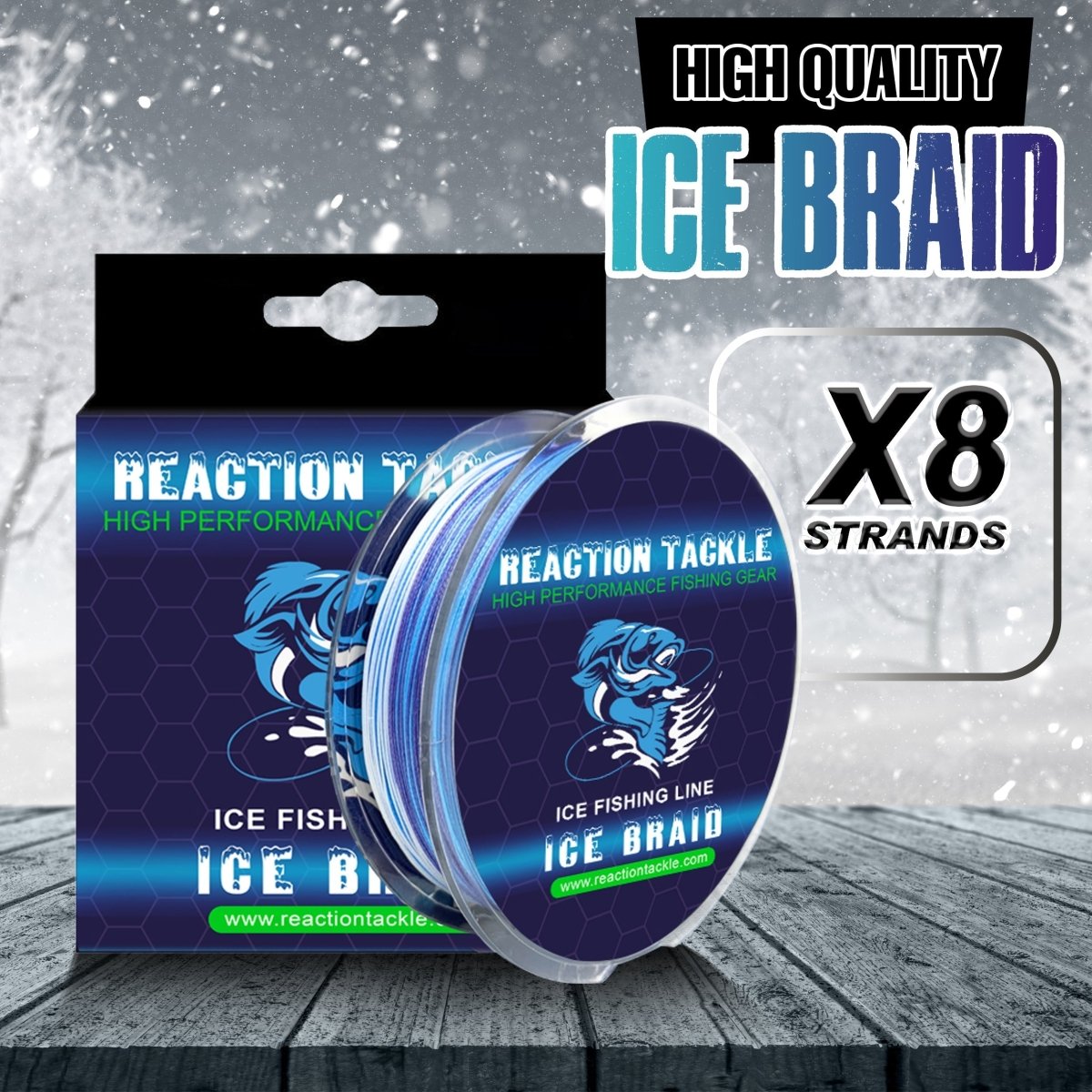 Reaction Tackle Ice Fishing Braided line - 8 Strand - The Snag Bin
