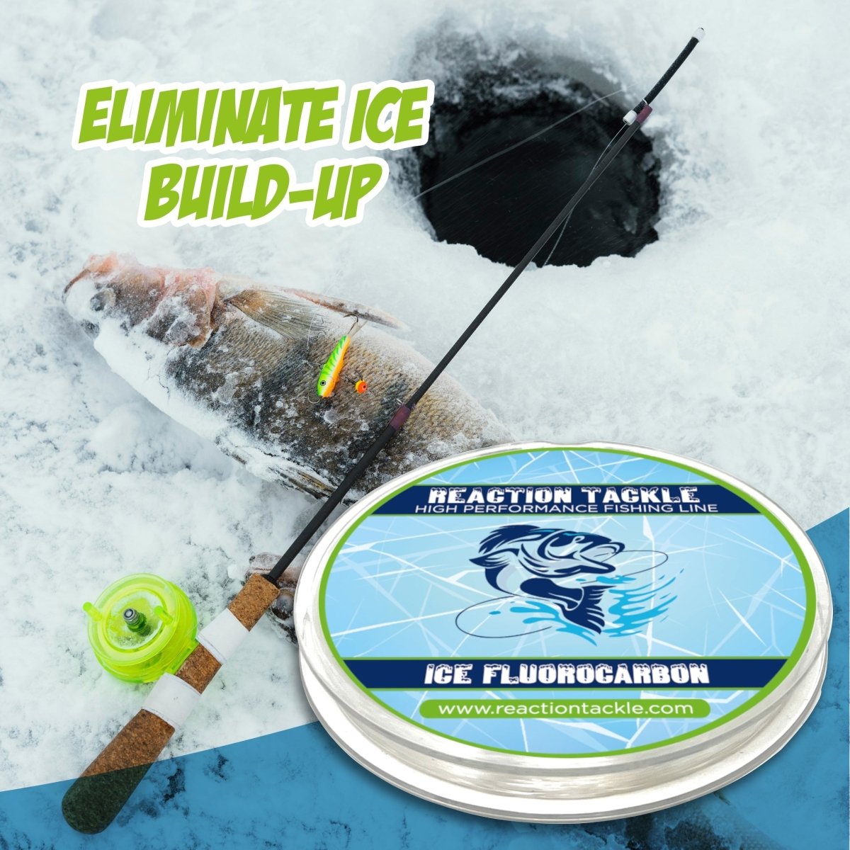 Reaction Tackle Ice Fluorocarbon Fishing Line or Leader - The Snag Bin