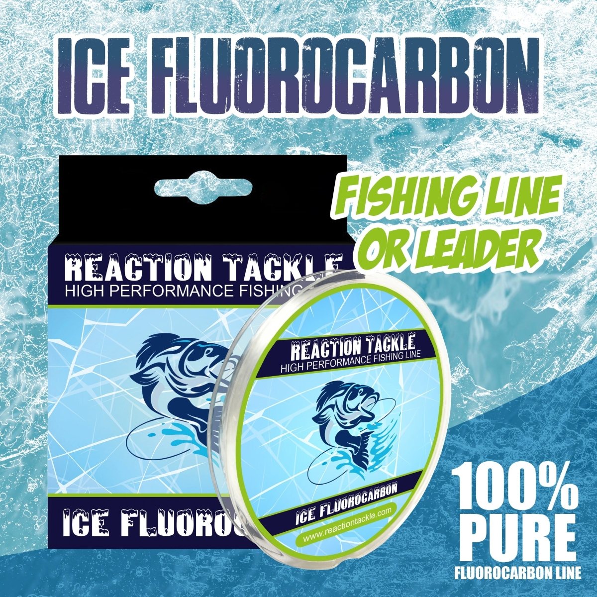Reaction Tackle Ice Fluorocarbon Fishing Line or Leader - The Snag Bin