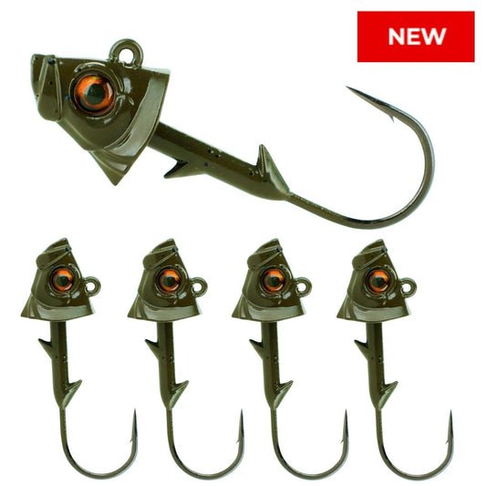 Reaction Tackle Lead Fish Head Jigs - 5 - PACK - New - The Snag Bin
