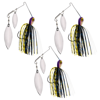 Reaction Tackle Lead Spinnerbait Jigs – 3 - Pack, Double Willow Blade - New - The Snag Bin