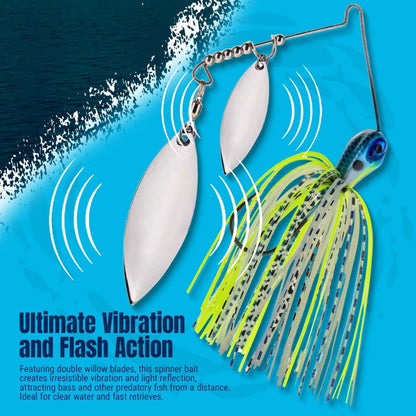 Reaction Tackle Lead Spinnerbait Jigs – 3 - Pack, Double Willow Blade - New - The Snag Bin