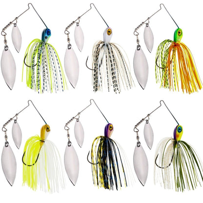 Reaction Tackle Lead Spinnerbait Jigs – 3 - Pack, Double Willow Blade - New - The Snag Bin