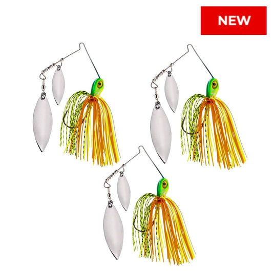 Reaction Tackle Lead Spinnerbait Jigs – 3 - Pack, Double Willow Blade - New - The Snag Bin