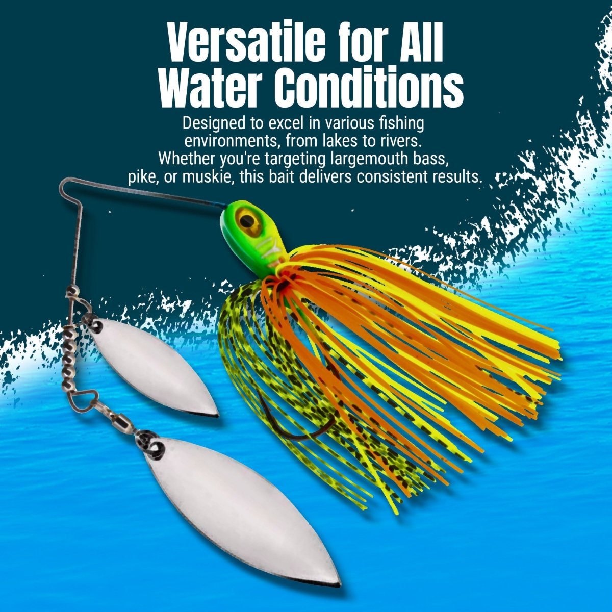 Reaction Tackle Lead Spinnerbait Jigs – 3 - Pack, Double Willow Blade - New - The Snag Bin