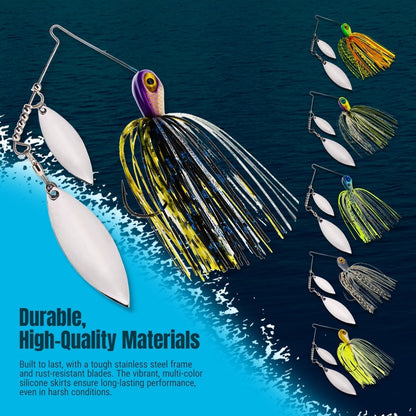 Reaction Tackle Lead Spinnerbait Jigs – 3 - Pack, Double Willow Blade - New - The Snag Bin