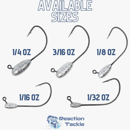 Reaction Tackle Lead Tube Jig Heads - 10 - Pack - The Snag Bin