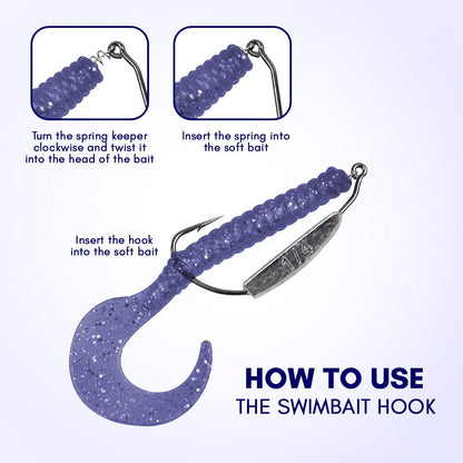 Reaction Tackle Lead Weighted Swimbait Hooks (10 - PACK) - The Snag Bin