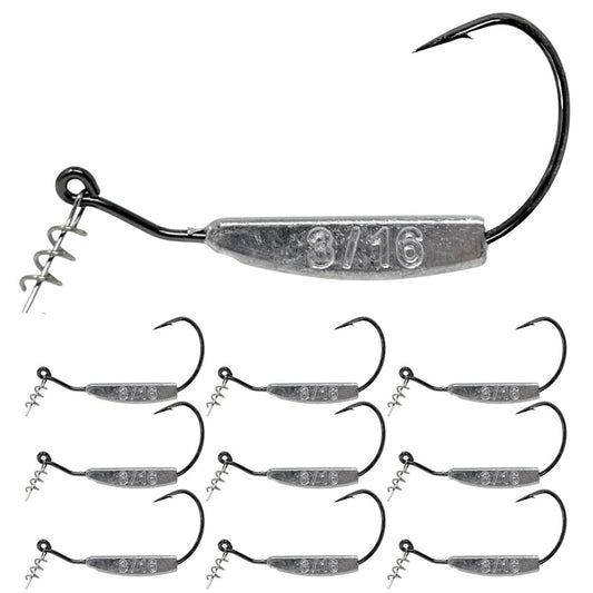 Reaction Tackle Lead Weighted Swimbait Hooks (10 - PACK) - The Snag Bin