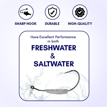 Reaction Tackle Lead Weighted Swimbait Hooks (10 - PACK) - The Snag Bin