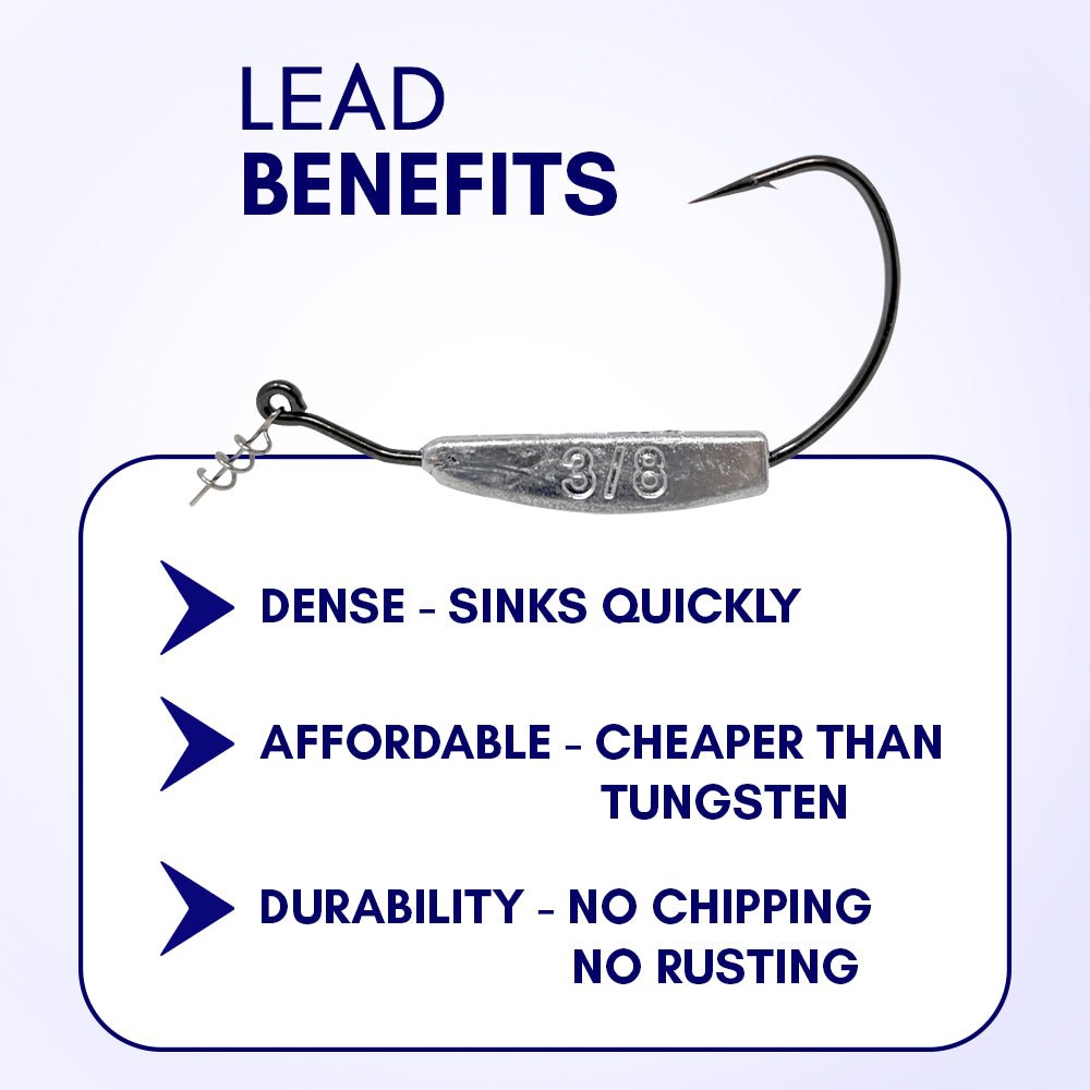 Reaction Tackle Lead Weighted Swimbait Hooks (10 - PACK) - The Snag Bin