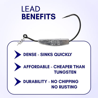 Reaction Tackle Lead Weighted Swimbait Hooks (10 - PACK) - The Snag Bin