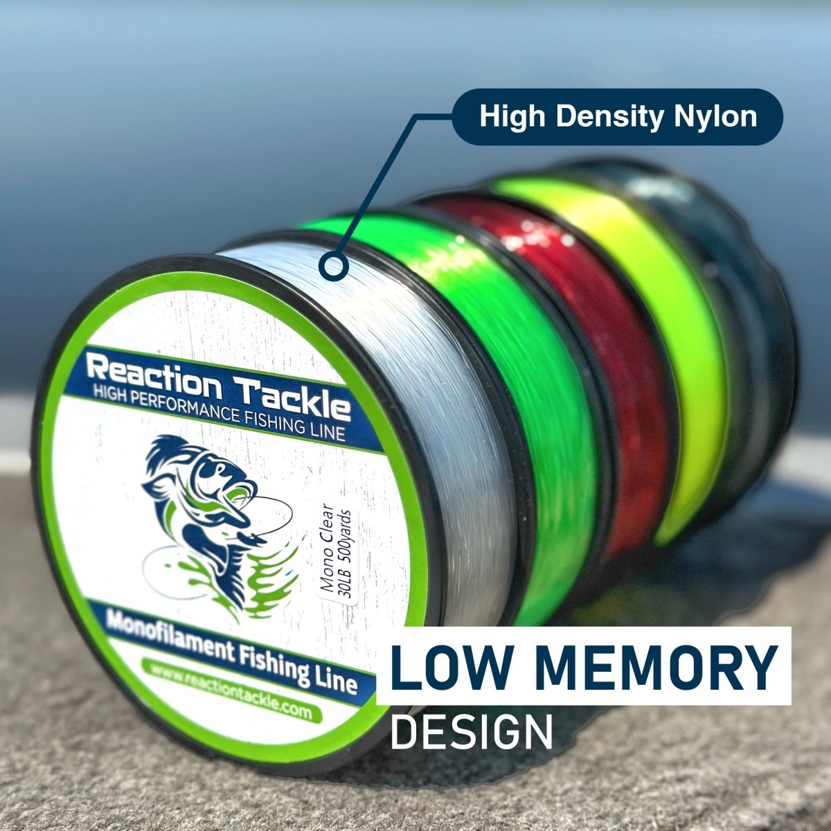 Reaction Tackle Nylon Monofilament Fishing Line 350 yard spools - The Snag Bin
