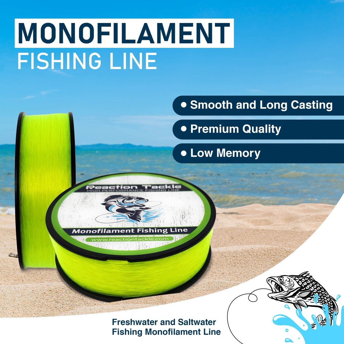 Reaction Tackle Nylon Monofilament Fishing Line - The Snag Bin