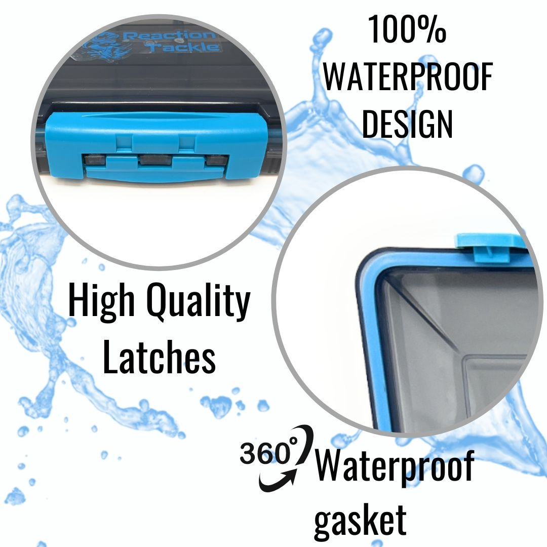 Reaction Tackle Premium Tackle Tray - High Performance and Waterproof with 3 Resilient Clips - The Snag Bin