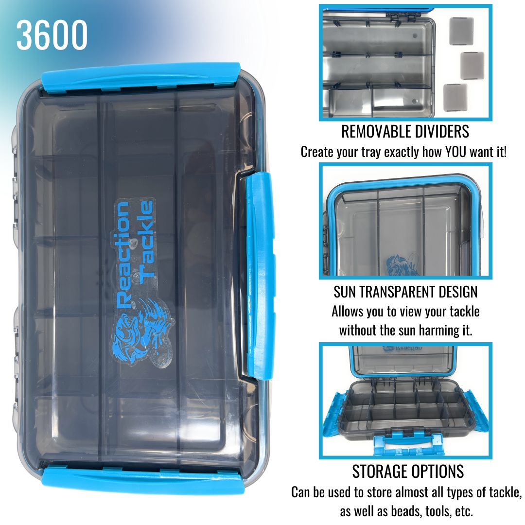 Reaction Tackle Premium Tackle Tray - High Performance and Waterproof with 3 Resilient Clips - The Snag Bin