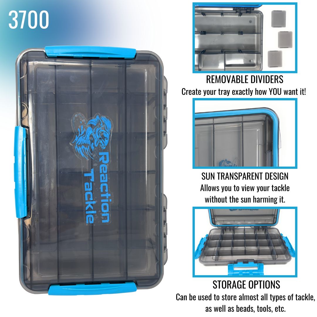 Reaction Tackle Premium Tackle Tray - High Performance and Waterproof with 3 Resilient Clips - The Snag Bin