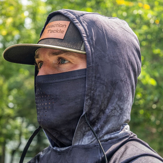 Reaction Tackle SPF UPF 50+ Long Sleeve/Hood/Gaiter Fishing Shirt - The Snag Bin