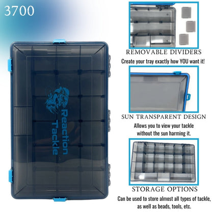 Reaction Tackle Standard Tackle Tray - Sturdy and Waterproof with 4 Reliable Clips - The Snag Bin