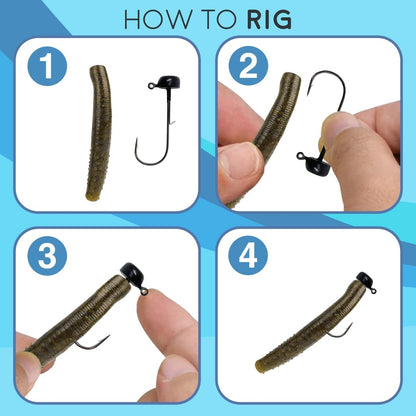Reaction Tackle Tungsten Ned Rig - Shroom Jigs (5 - Pack) - The Snag Bin