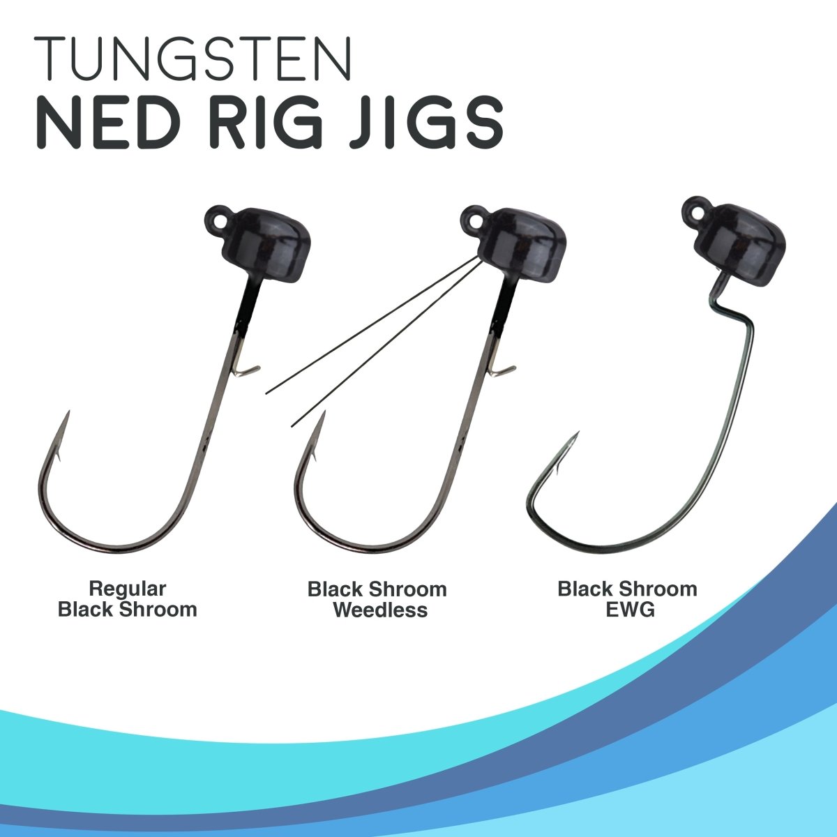 Reaction Tackle Tungsten Ned Rig - Shroom Jigs (5 - Pack) - The Snag Bin