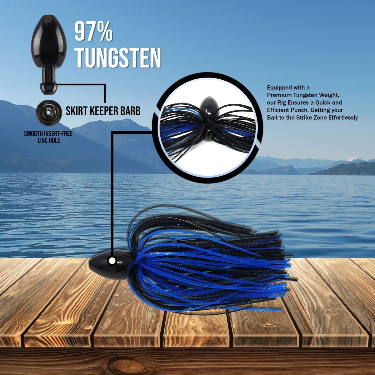 Reaction Tackle Tungsten Punch Rig/Punch Weight with Skirt - The Snag Bin