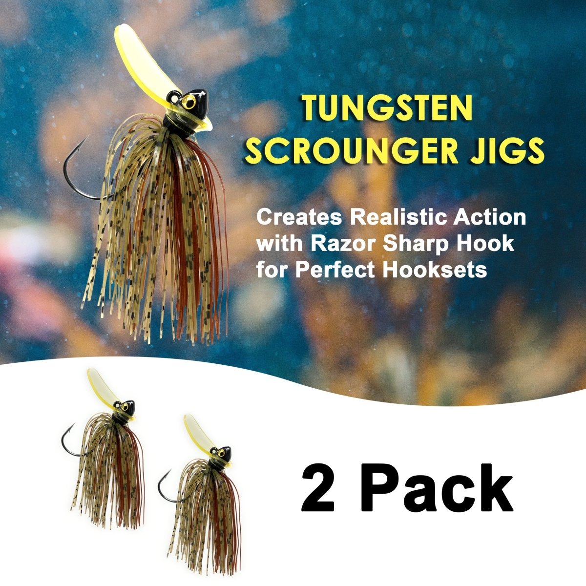 Reaction Tackle Tungsten Scrounger Jigs (2 - Pack) - The Snag Bin