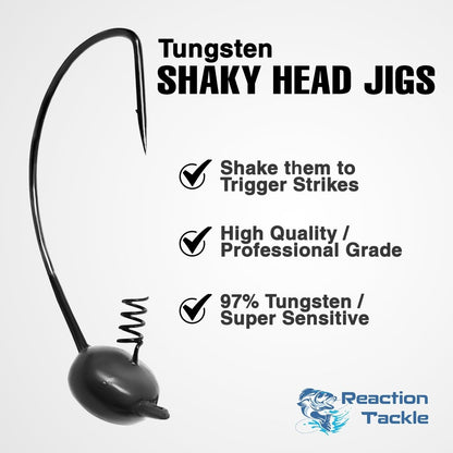 Reaction Tackle Tungsten Shaky Head Jigs 5 - Pack - The Snag Bin