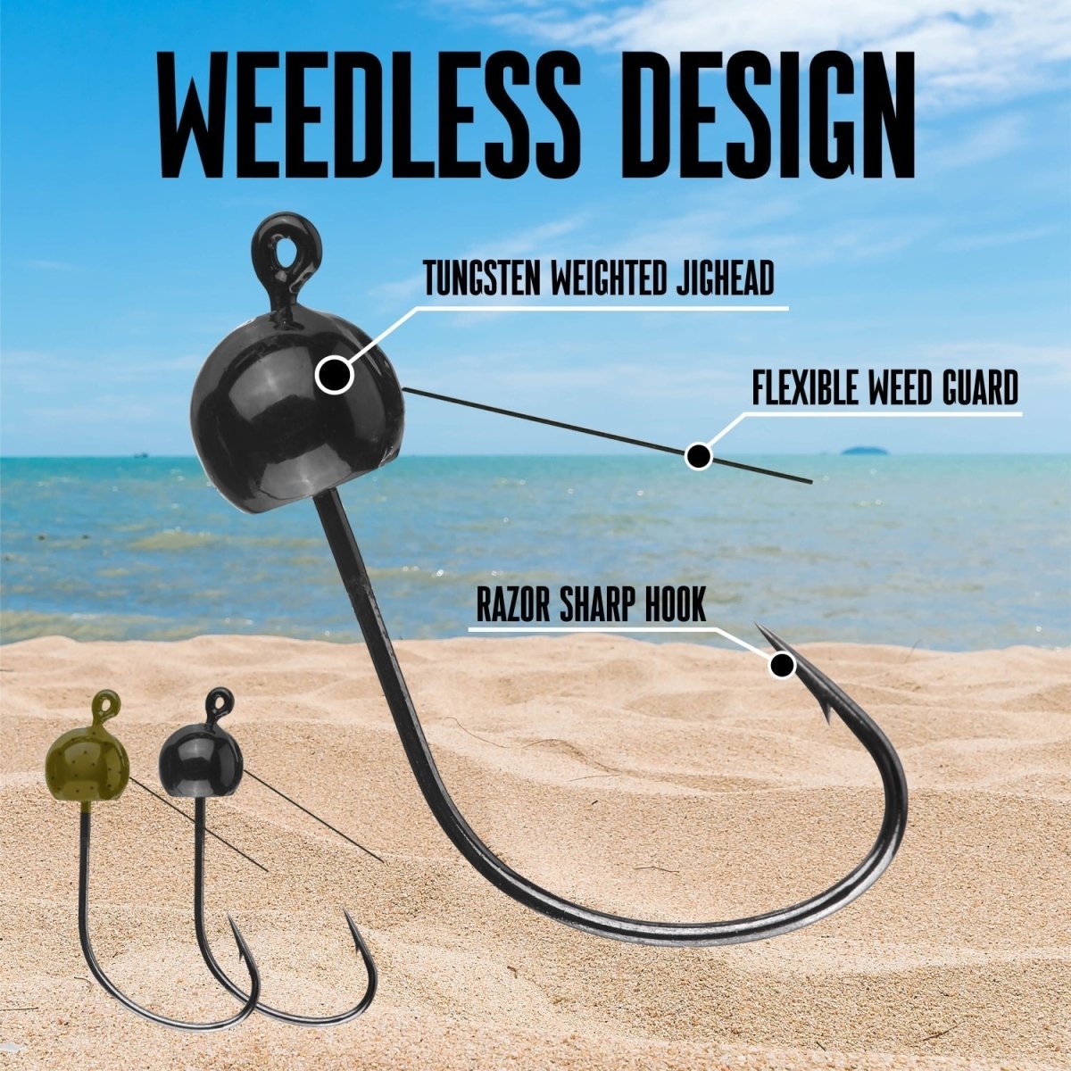 Reaction Tackle Tungsten Wacky Jig Heads (5 - PACK) - The Snag Bin