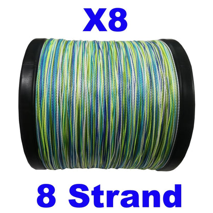 Reaction Tackle X8 Braided Fishing Line - Aqua Camo 8 Strand - The Snag Bin
