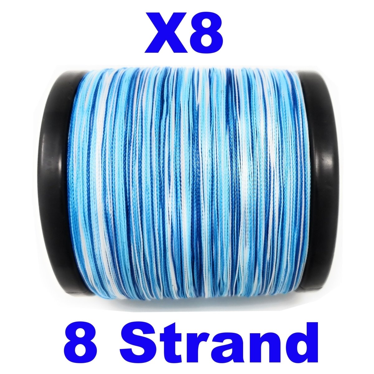 Reaction Tackle X8 Braided Fishing Line - Blue Camo 8 Strand - The Snag Bin