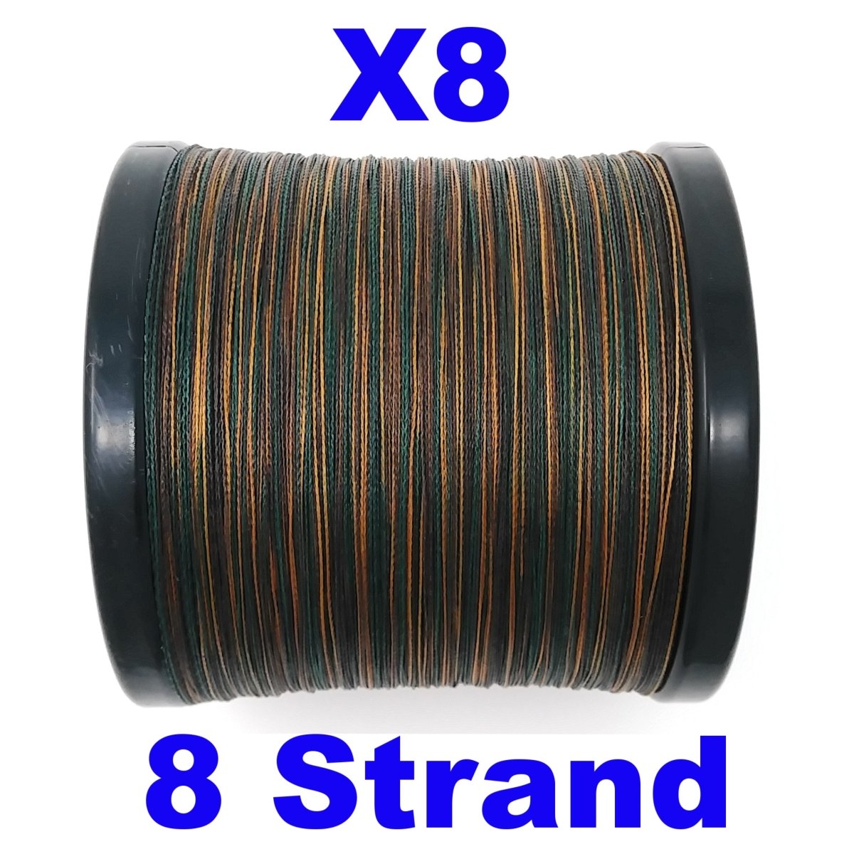 Reaction Tackle X8 Braided Fishing Line - Green Camo 8 Strand - The Snag Bin