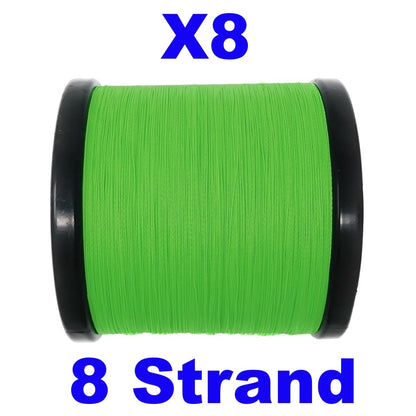 Reaction Tackle X8 Braided Fishing Line - Hi Vis Green 8 Strand - The Snag Bin