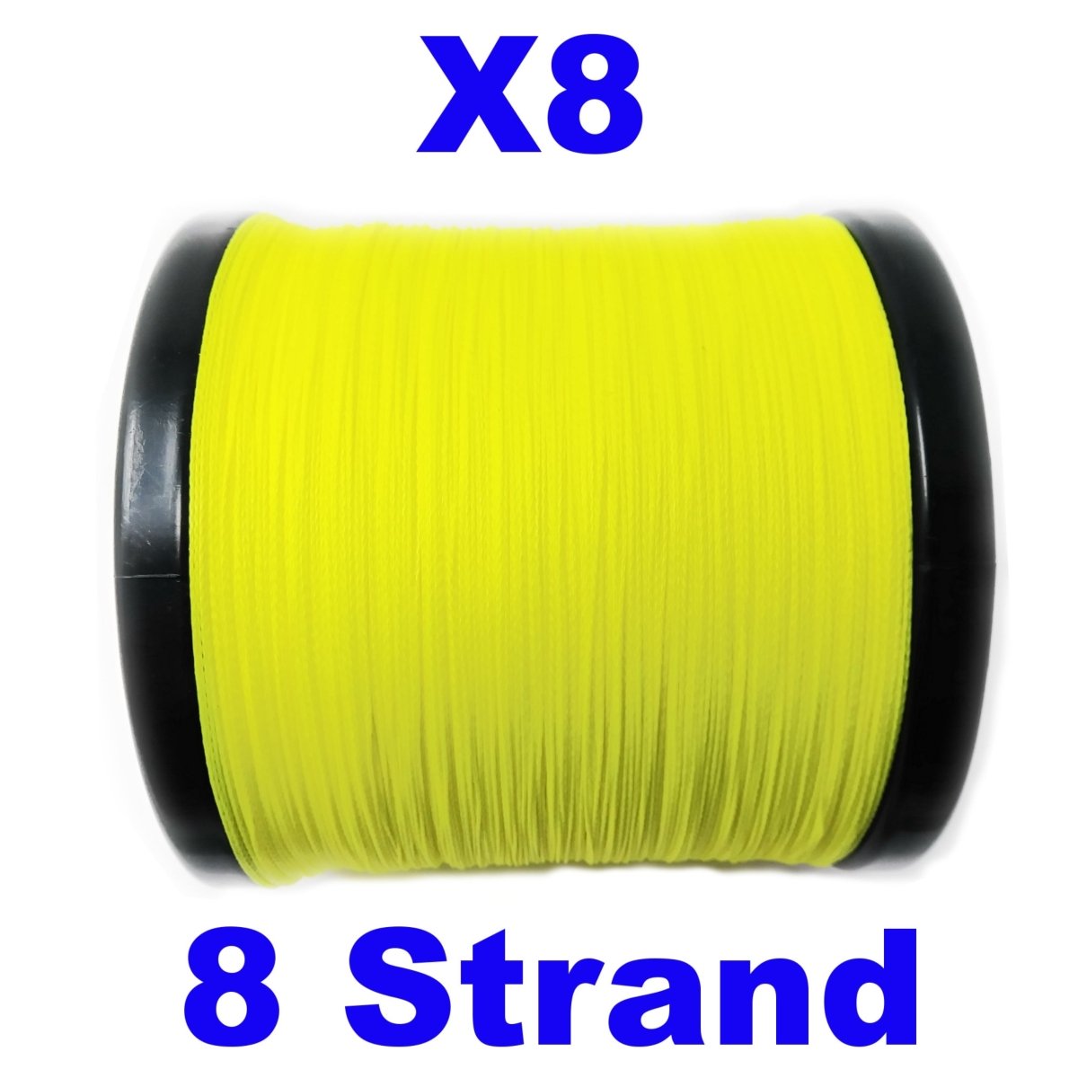 Reaction Tackle X8 Braided Fishing Line - Hi Vis Yellow 8 Strand - The Snag Bin