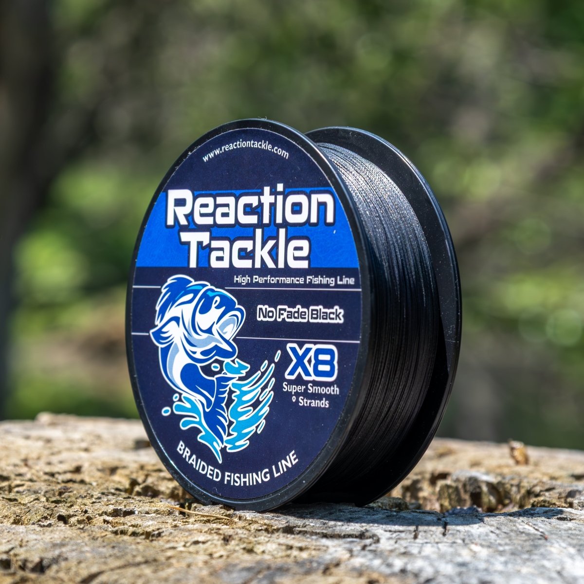 Reaction Tackle X8 Braided Fishing Line - NO FADE Black 8 Strand - NEW - The Snag Bin