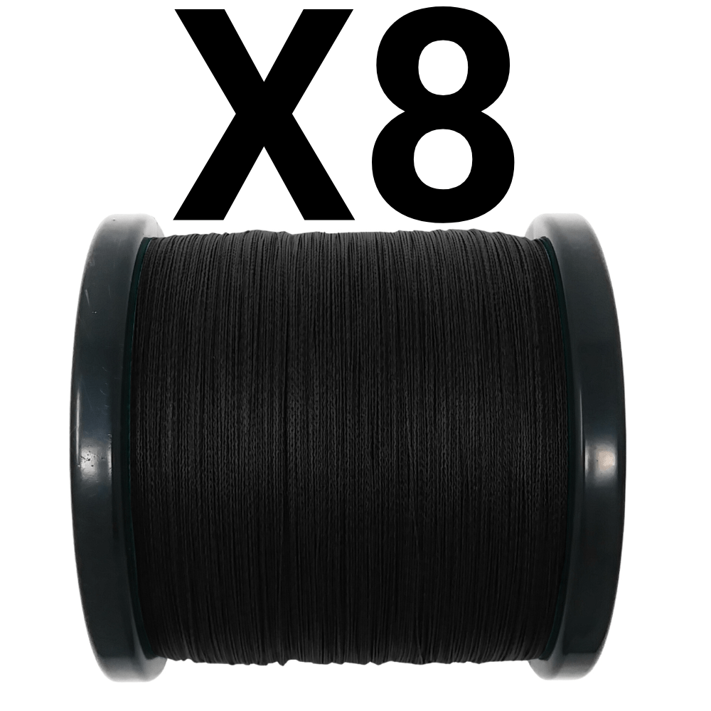 Reaction Tackle X8 Braided Fishing Line - NO FADE Black 8 Strand - NEW - The Snag Bin