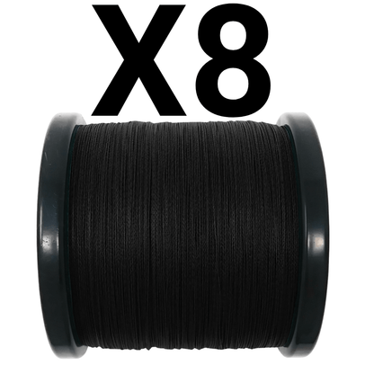 Reaction Tackle X8 Braided Fishing Line - NO FADE Black 8 Strand - NEW - The Snag Bin