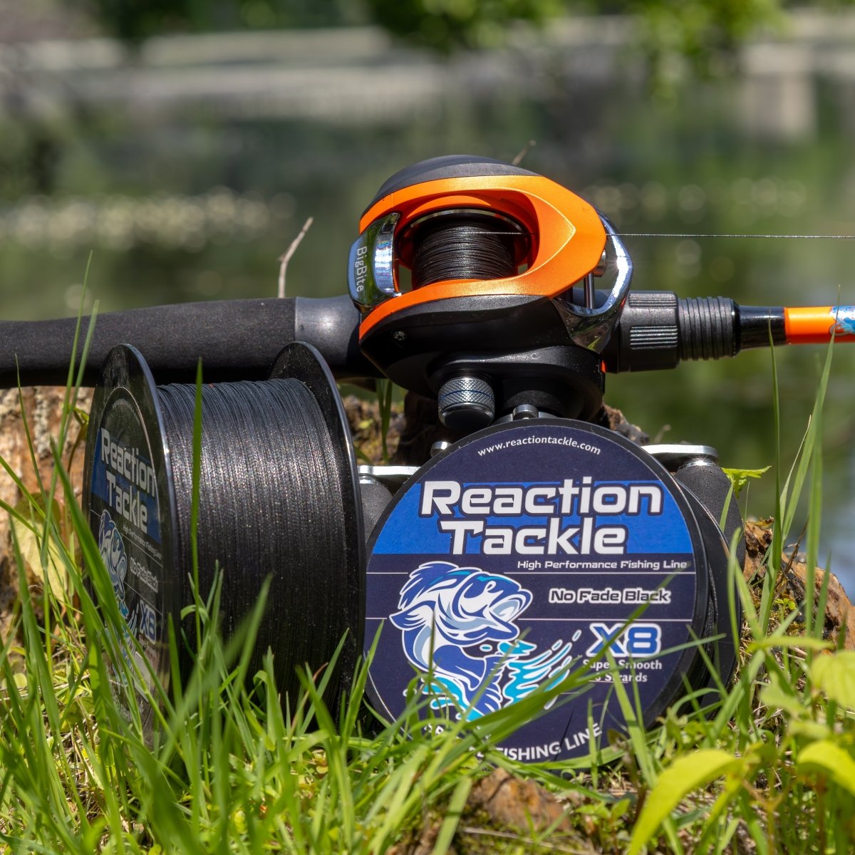 Reaction Tackle X8 Braided Fishing Line - NO FADE Black 8 Strand - NEW - The Snag Bin