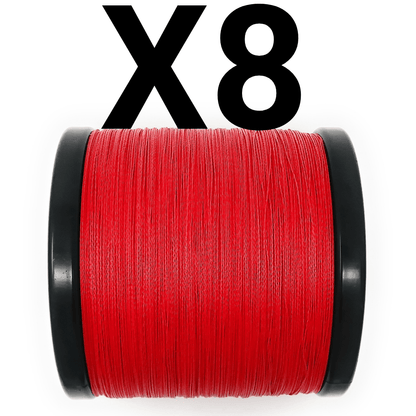 Reaction Tackle X8 Braided Fishing Line - NO FADE Red 8 Strand - NEW - The Snag Bin