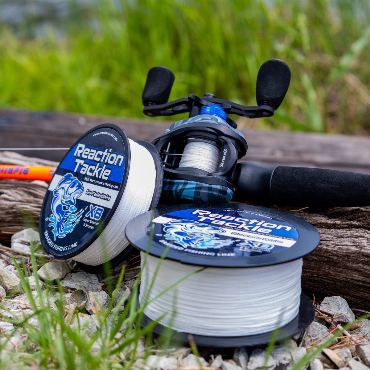 Reaction Tackle X8 Braided Fishing Line - NO FADE White 8 Strand - NEW - The Snag Bin
