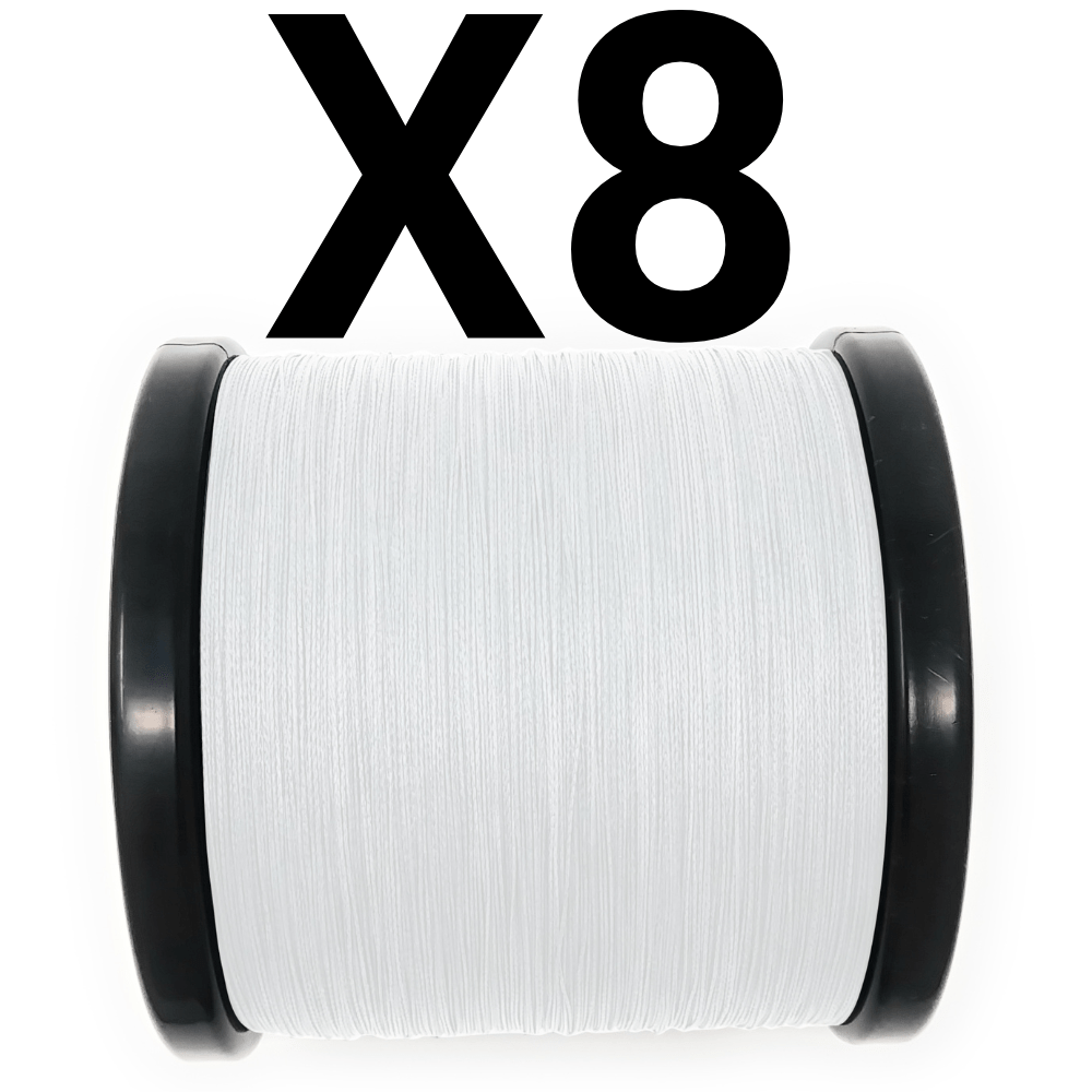 Reaction Tackle X8 Braided Fishing Line - NO FADE White 8 Strand - NEW - The Snag Bin