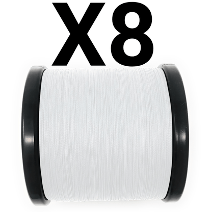 Reaction Tackle X8 Braided Fishing Line - NO FADE White 8 Strand - NEW - The Snag Bin