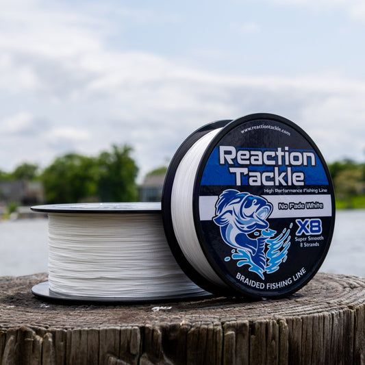 Reaction Tackle X8 Braided Fishing Line - NO FADE White 8 Strand - NEW - The Snag Bin
