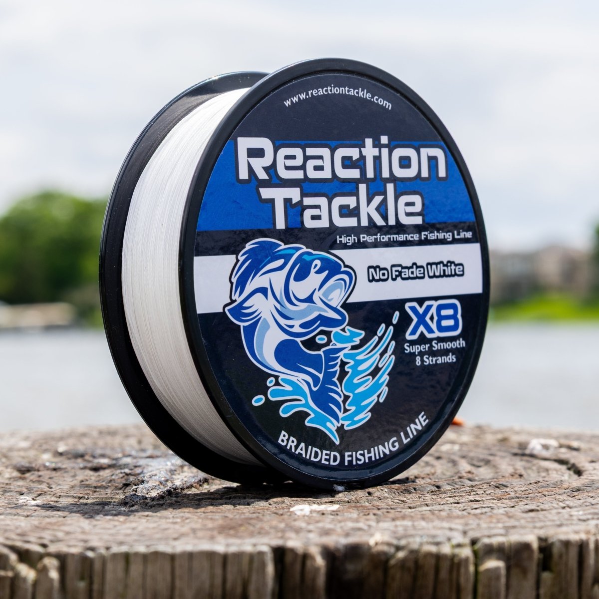 Reaction Tackle X8 Braided Fishing Line - NO FADE White 8 Strand - NEW - The Snag Bin
