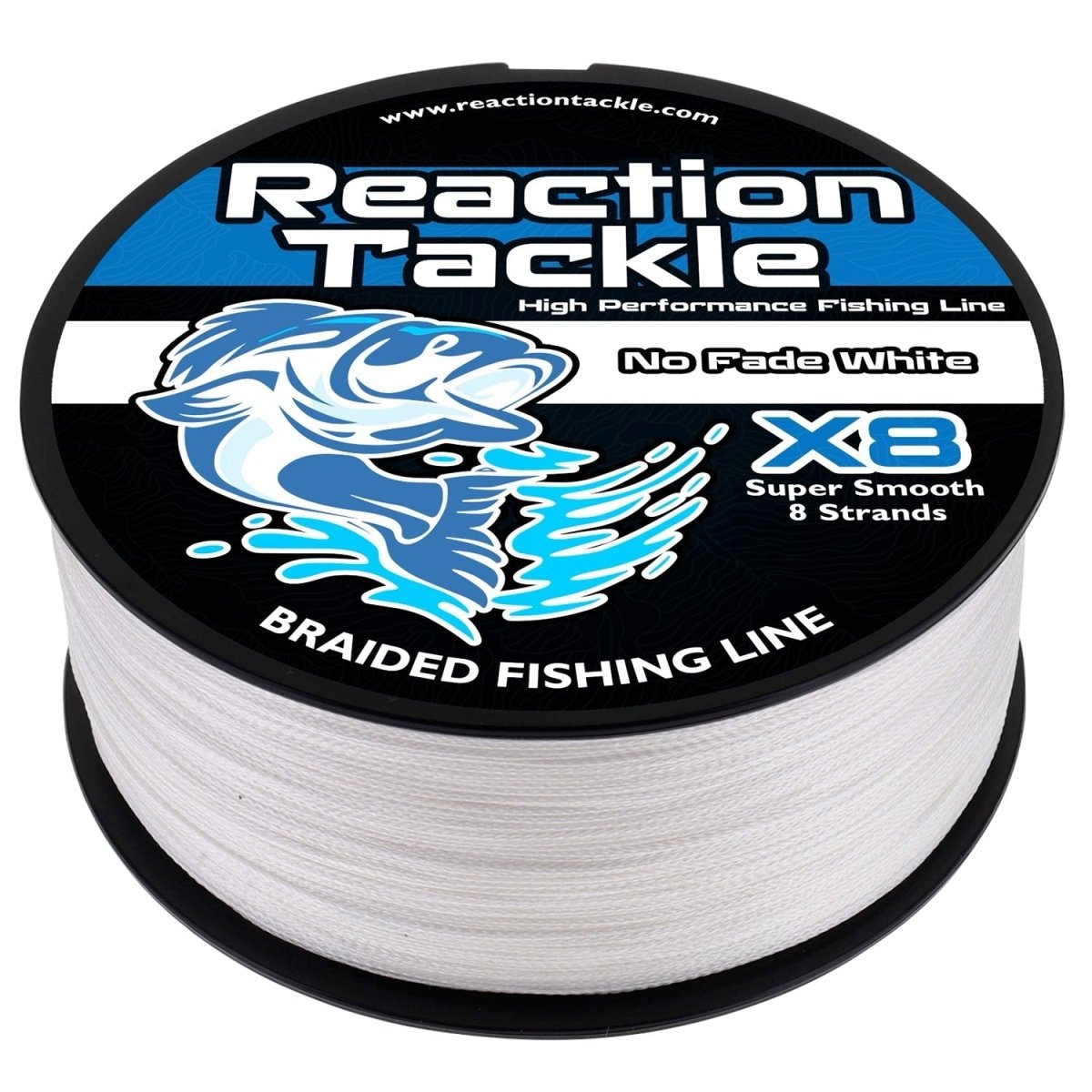 Reaction Tackle X8 Braided Fishing Line - NO FADE White 8 Strand - NEW - The Snag Bin