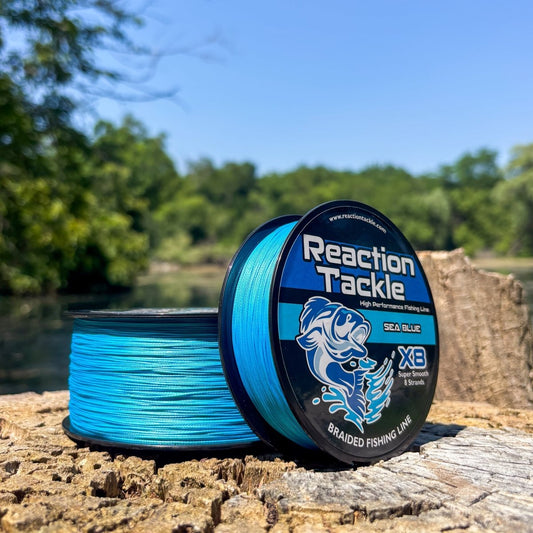 Reaction Tackle X8 Braided Fishing Line - Sea Blue 8 Strand - The Snag Bin