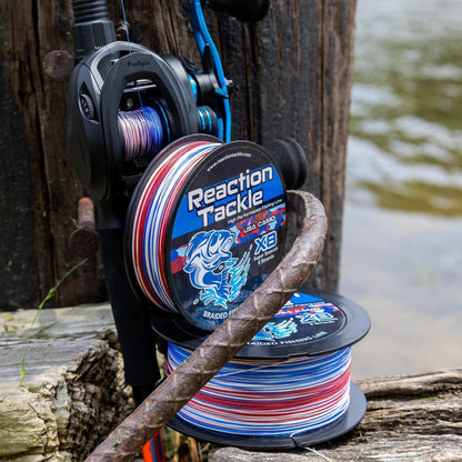 Reaction Tackle X8 Braided Fishing Line - USA Camo 8 Strand - NEW - The Snag Bin