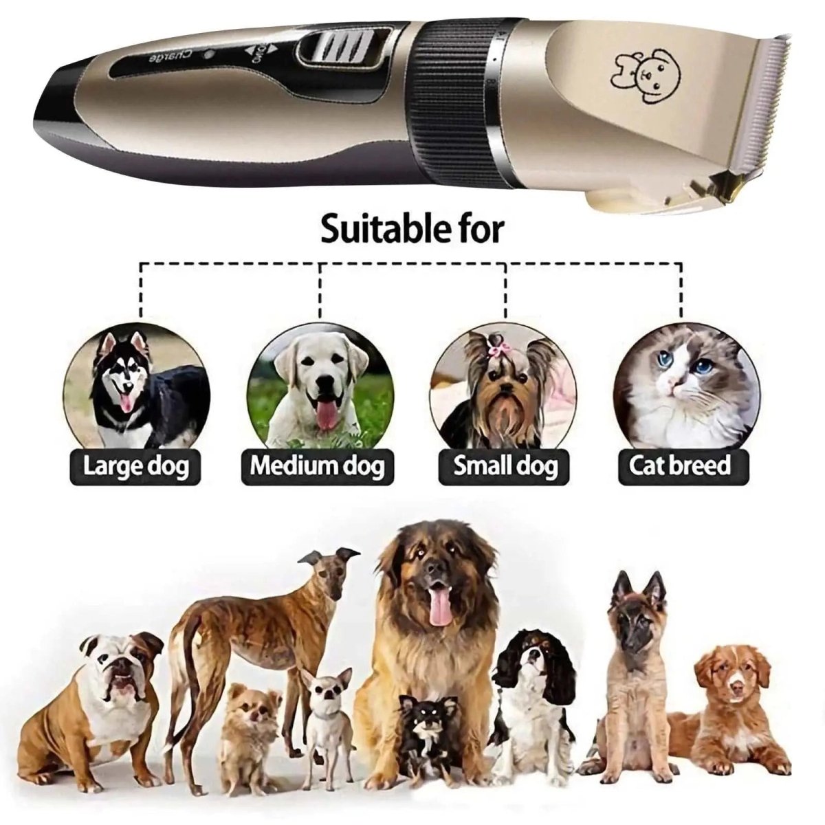 Rechargeable Dog Clippers, Low Noise - The Snag Bin