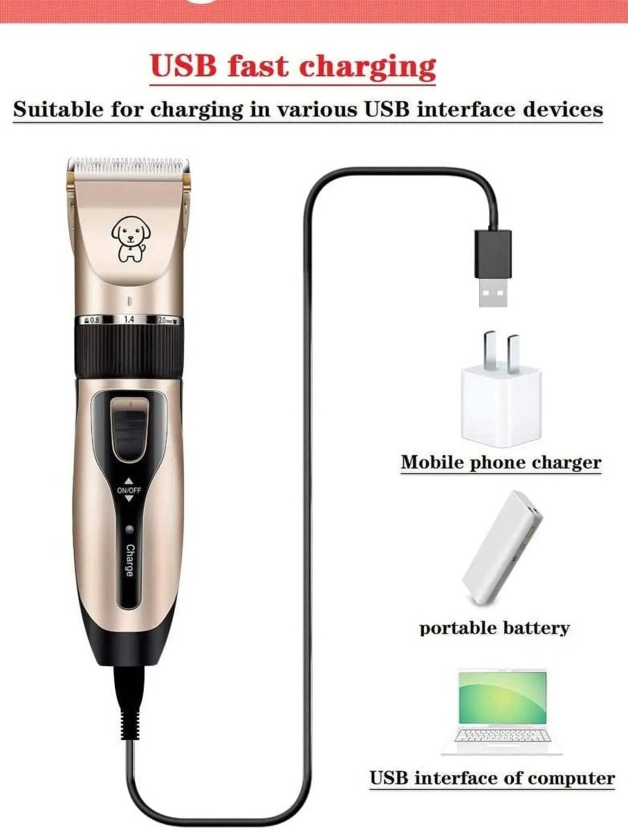 Rechargeable Dog Clippers, Low Noise - The Snag Bin